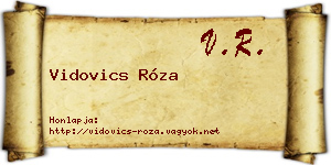 Vidovics Róza névjegykártya